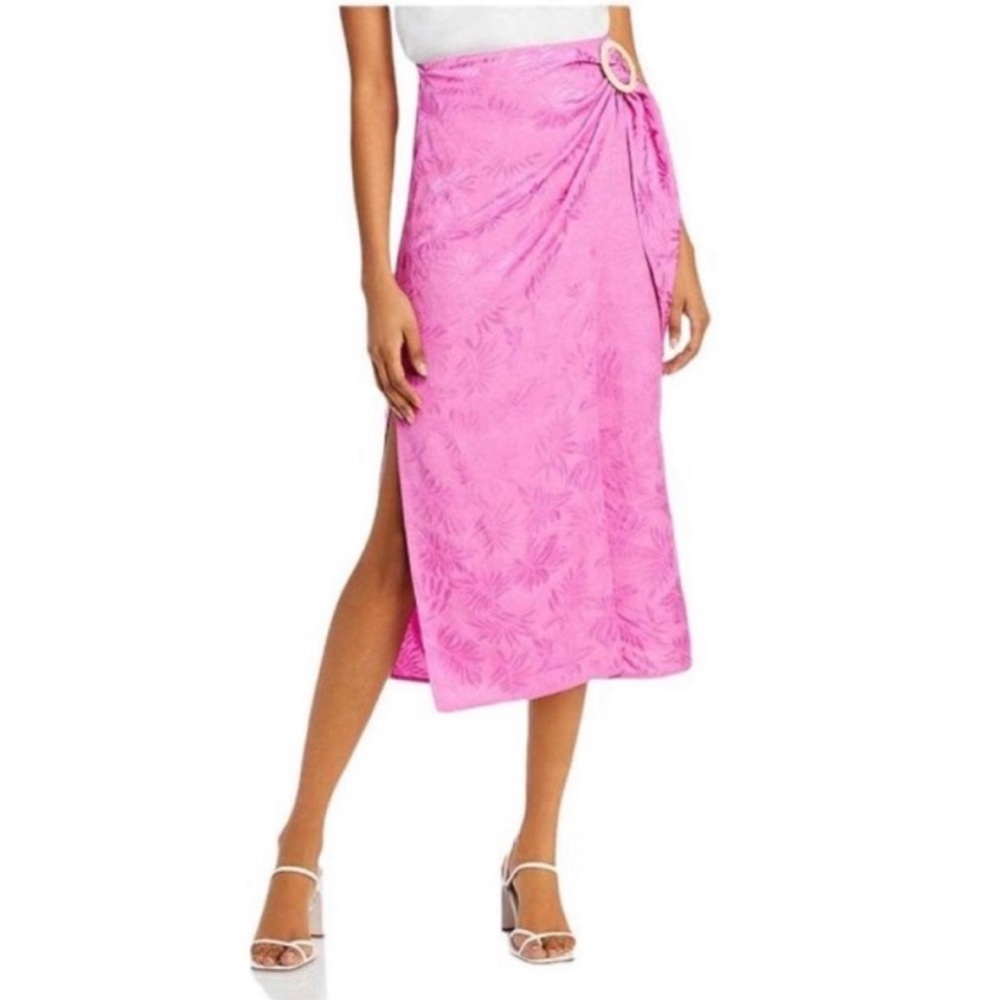 WAYF Juno Wrap Midi Skirt In Magenta Hot Pink NWT Sz XS